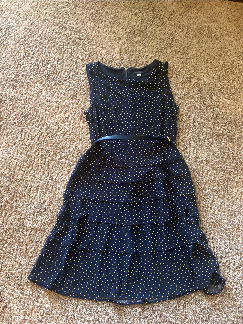 Tommy Hilfiger Navy Dress with Gold Polka Dots